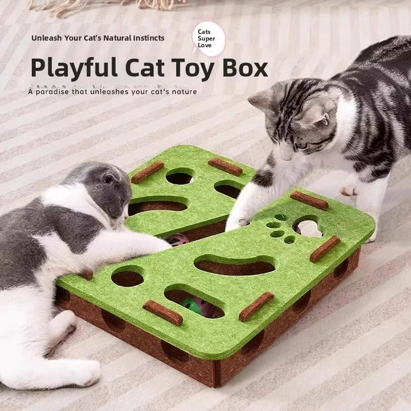 Felt Interactive Cat Puzzle Box