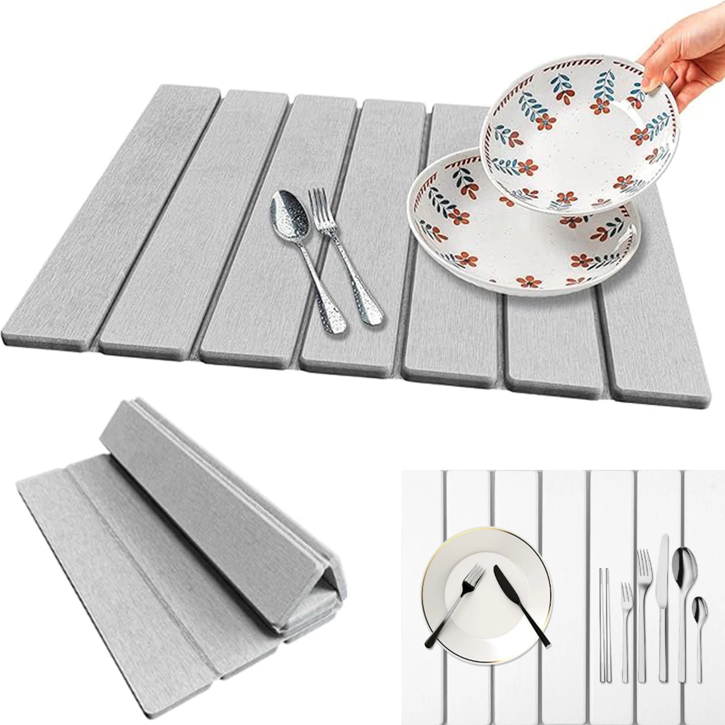 Foldable Diatomite Dish Drying Mat