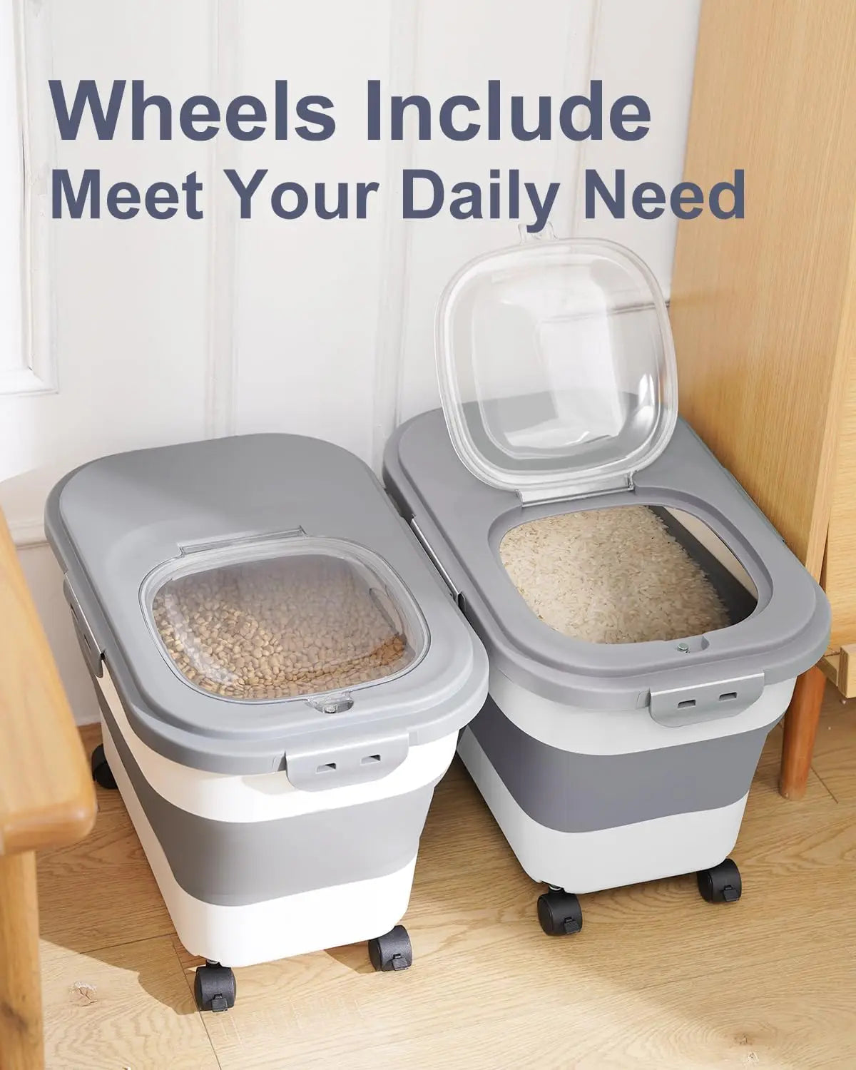 Foldable Food Storage with Wheels
