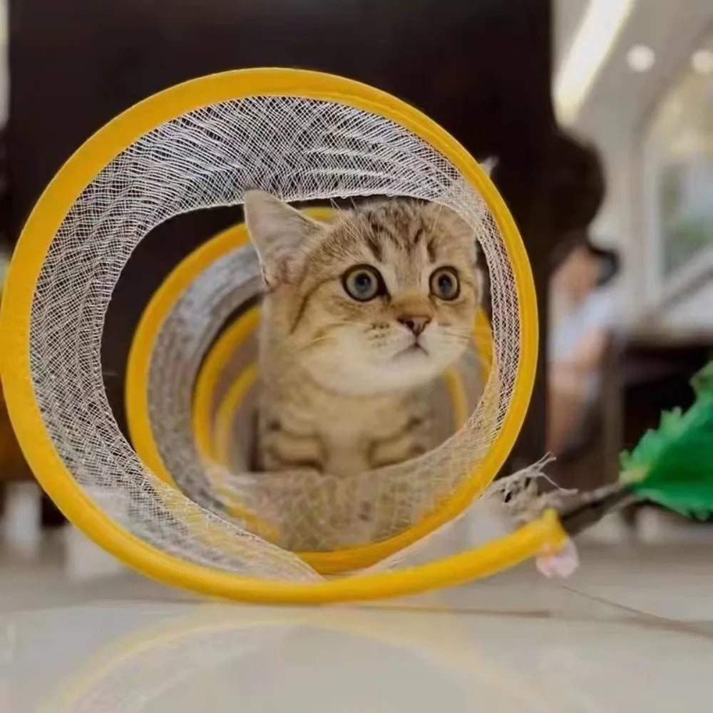 Collapsible S-Shaped Cat Tunnel