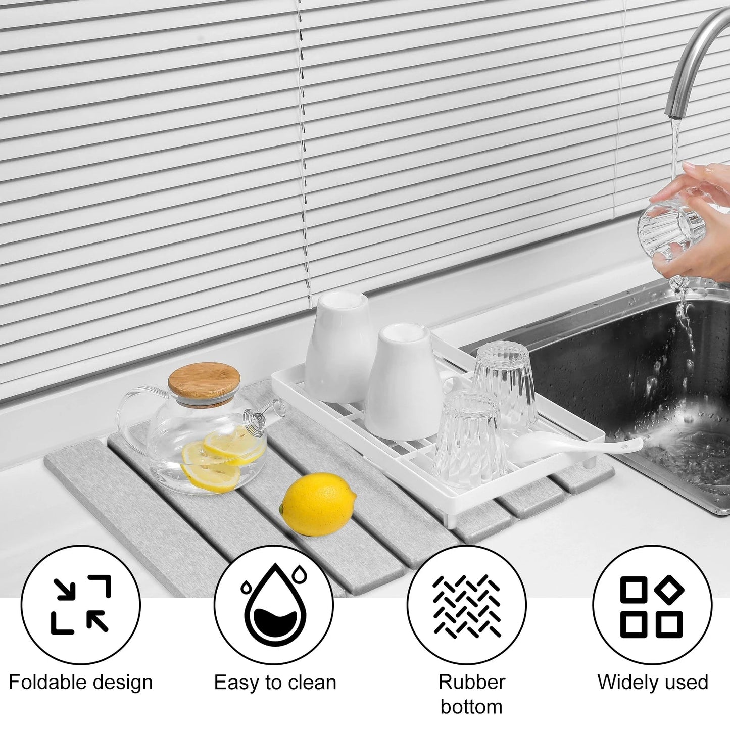 Foldable Diatomite Dish Drying Mat