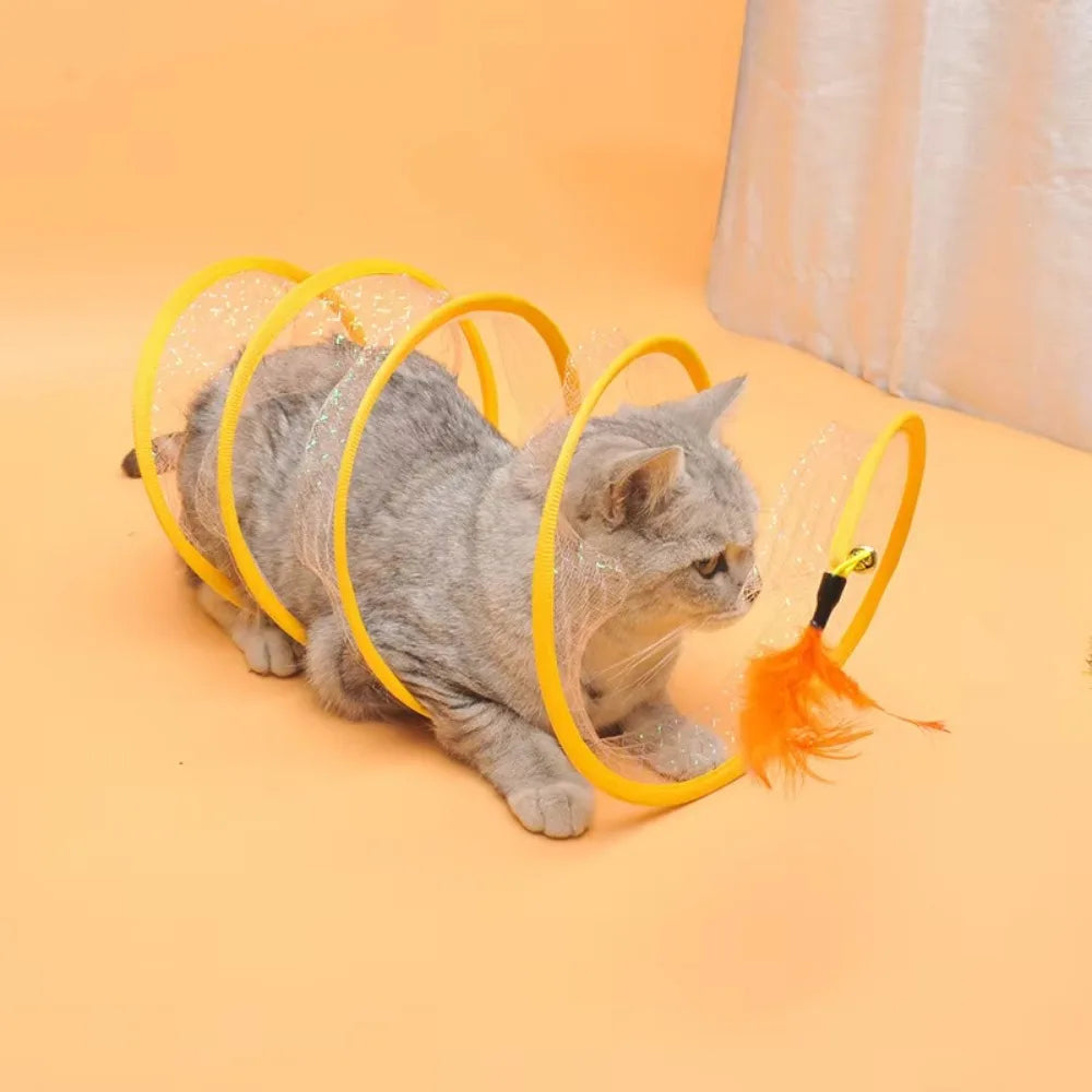 Collapsible S-Shaped Cat Tunnel