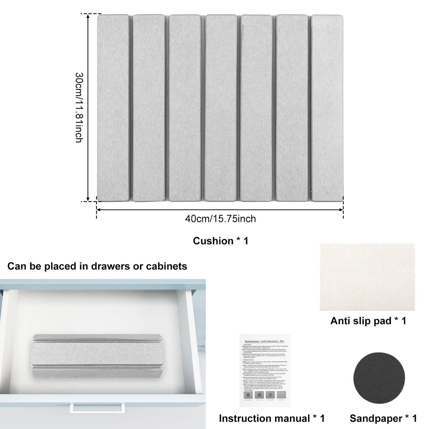 Foldable Diatomite Dish Drying Mat