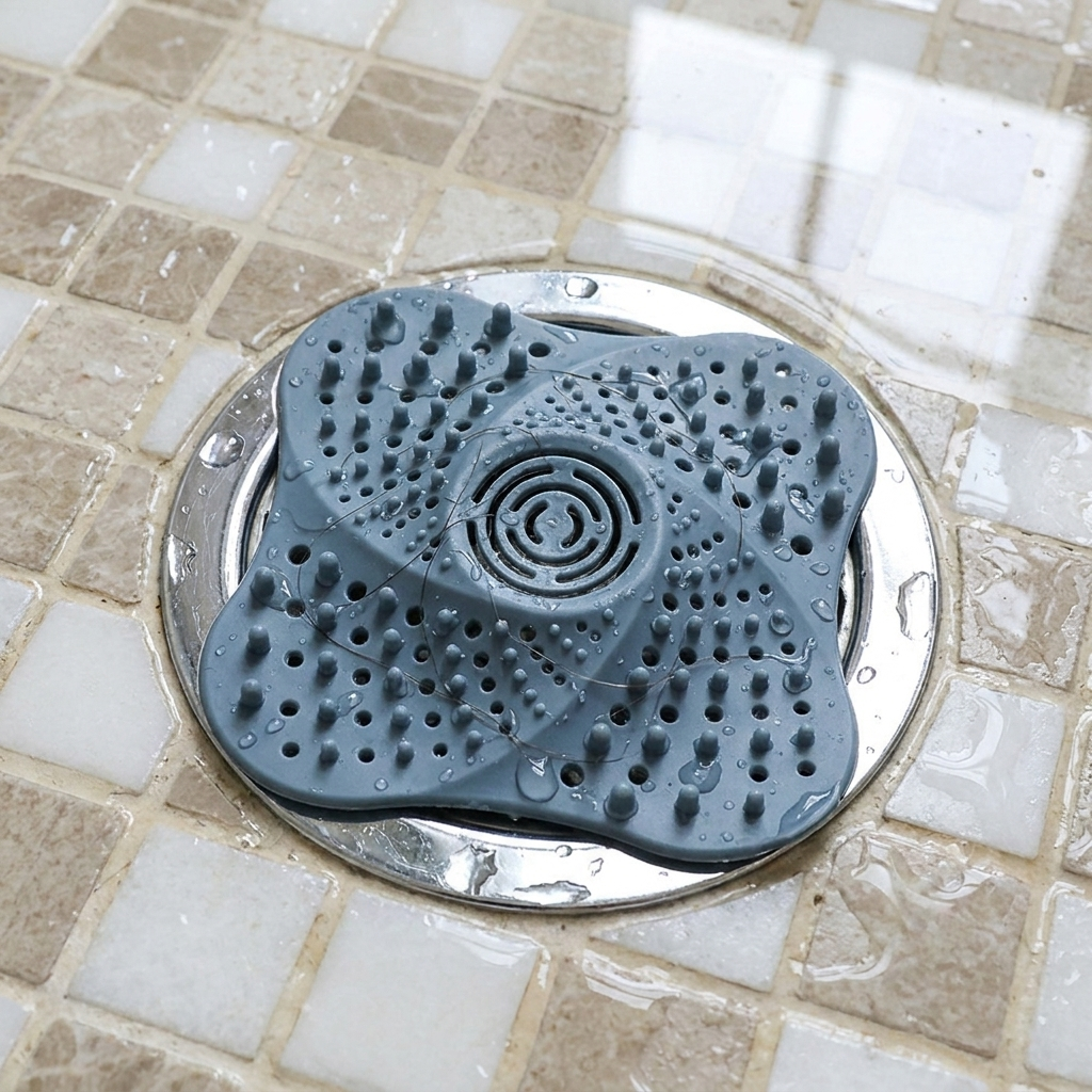 Spiral shower drain hair catcher