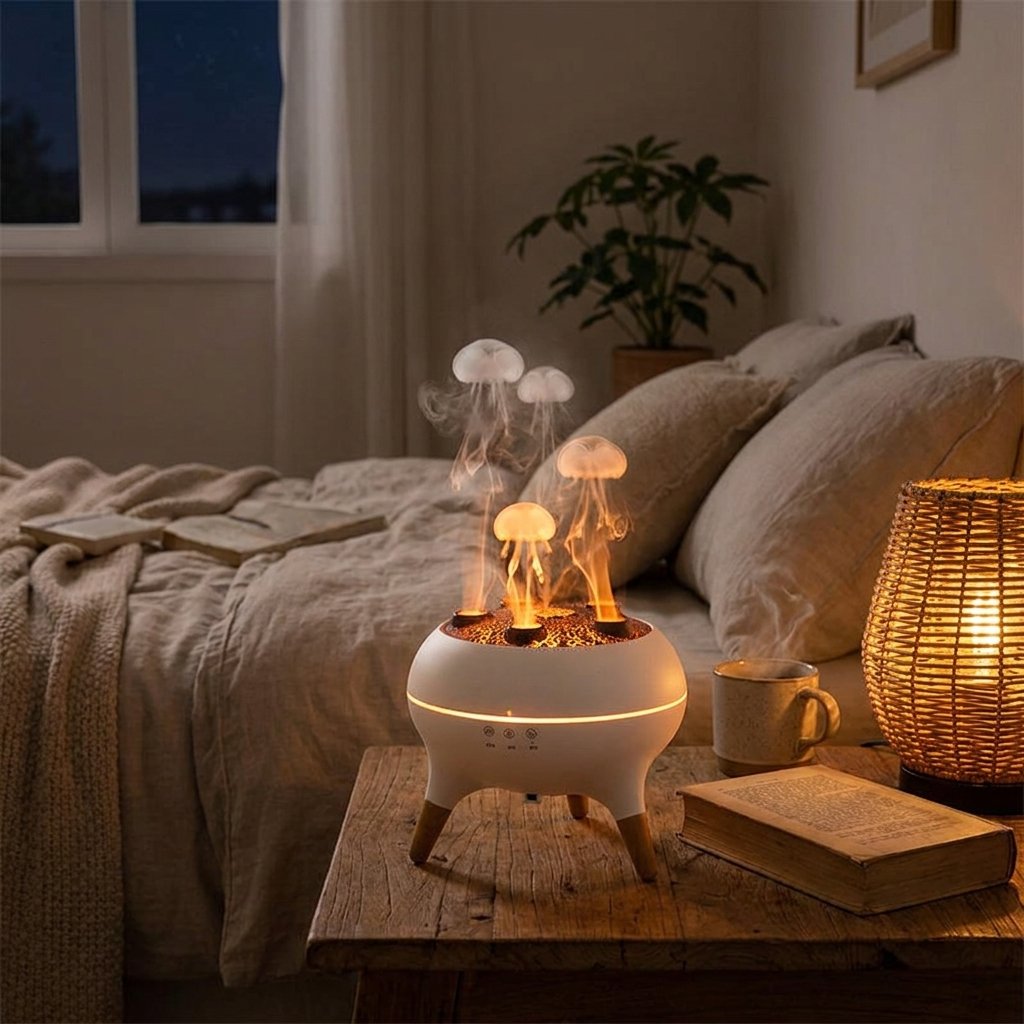 Jellyfish flame aroma diffuser on shelf