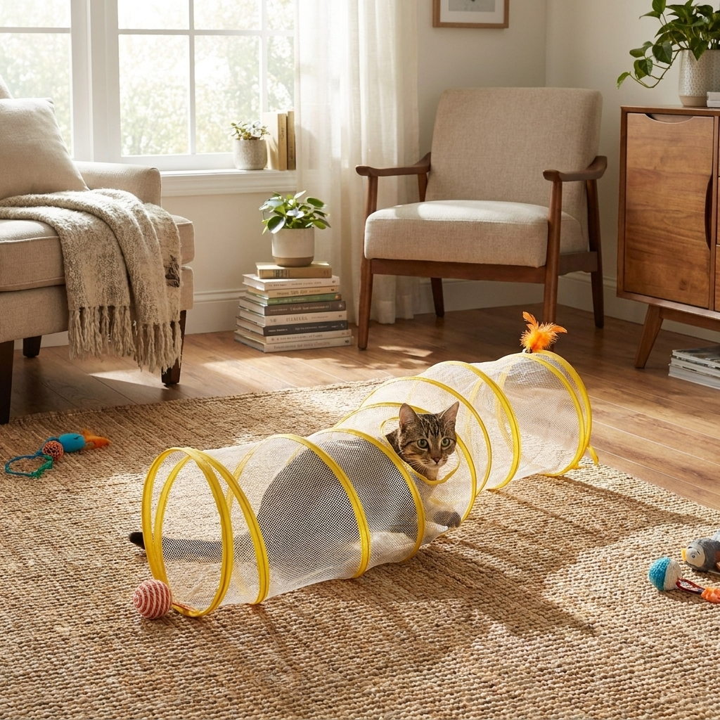 S-shaped cat tunnel with cat