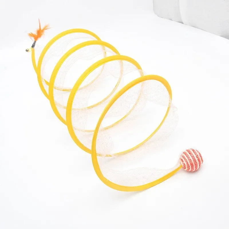 Collapsible S-Shaped Cat Tunnel